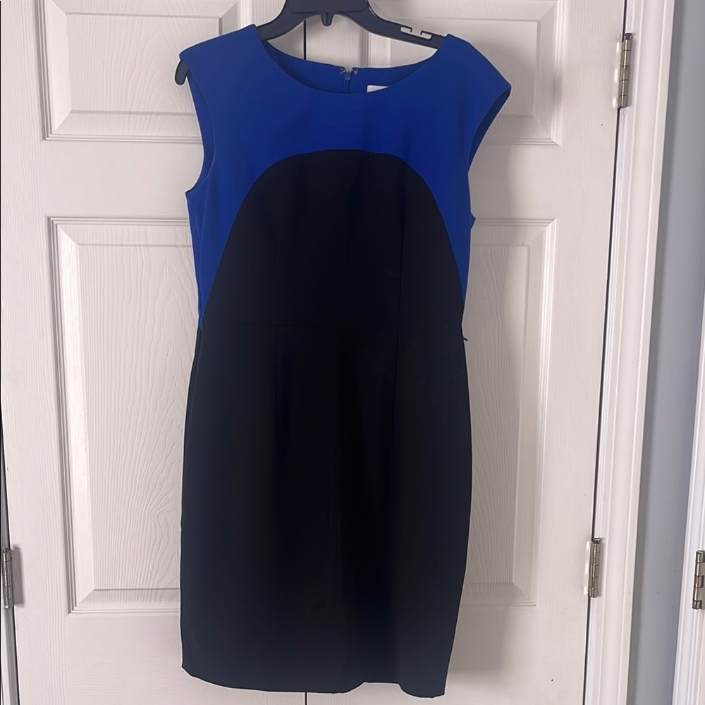 Calvin Klein Elegant Blue and Black Women's Dress